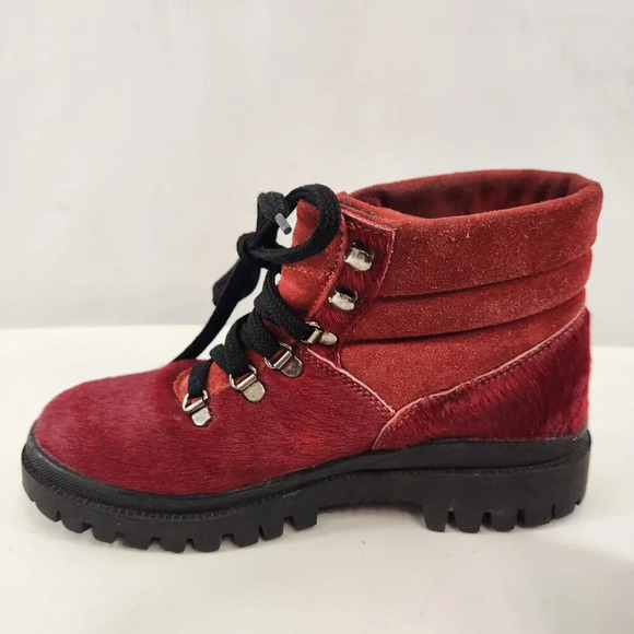 Oscar Sport Fur Boots Red Size EU 39 (US 8) Winter Outdoor Made in Italy - Picture 6 of 16